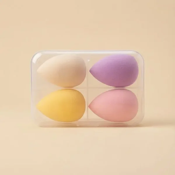 4-piece classic latex-free makeup sponge set for streak-free foundation blending
