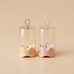 Elegant petal flower round ventilated makeup sponge case for daily use and gifting