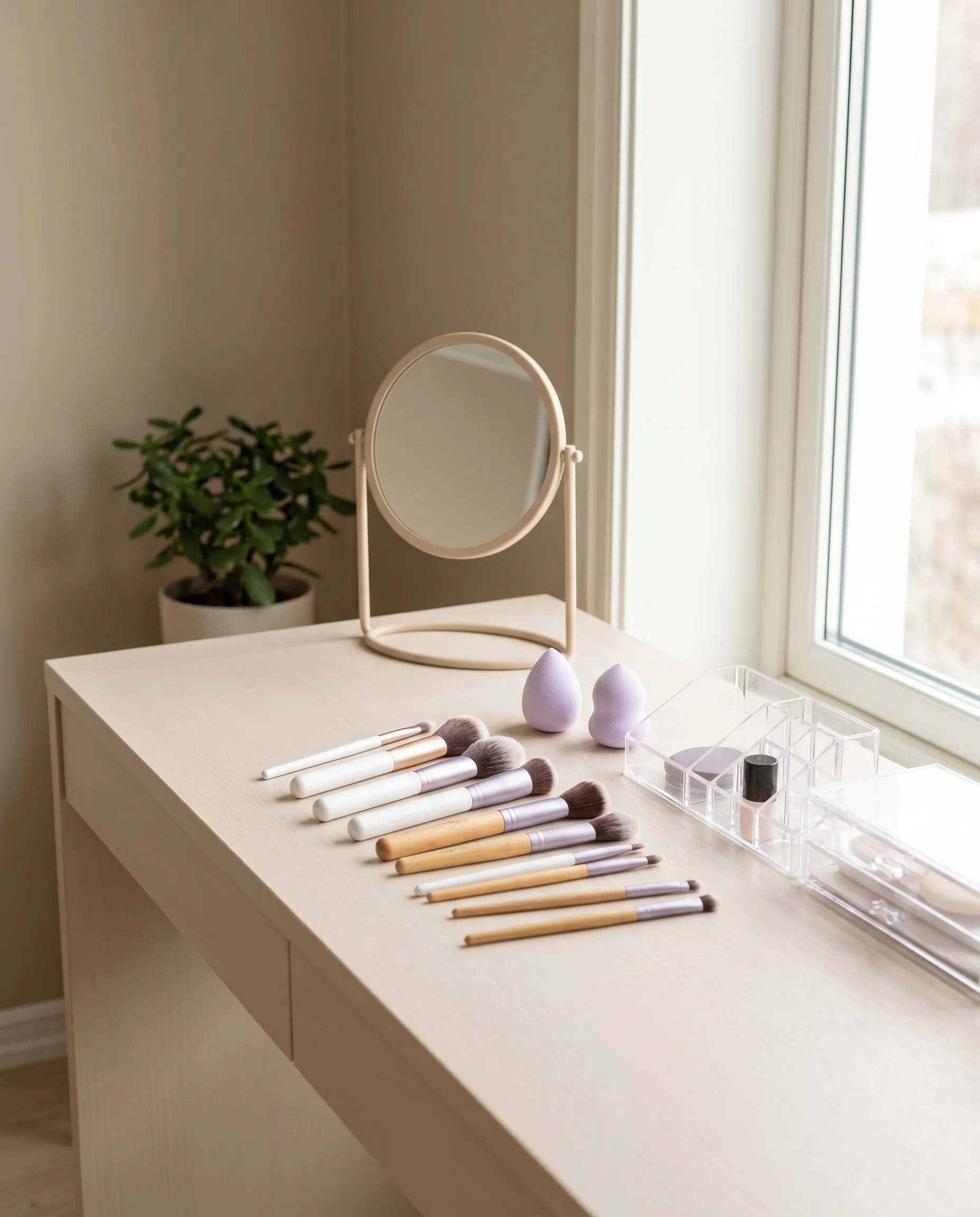 S·Sparkle beauty tools collection on a minimalist vanity